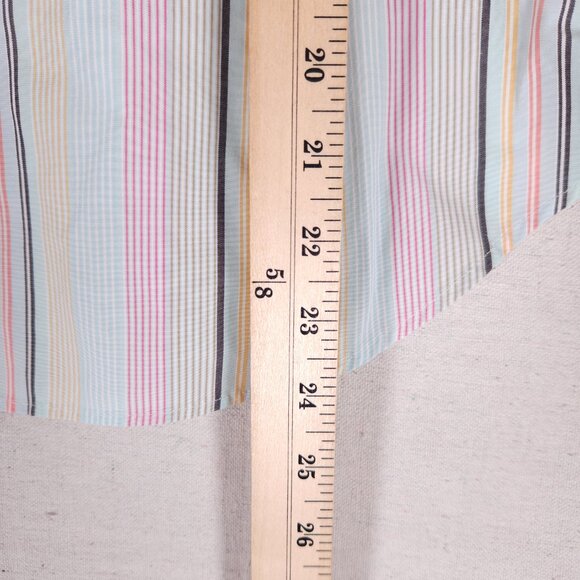 Lands End Button Shirt Womens 10 Striped Long Sleeve Collared Office Work Top - Picture 6 of 12